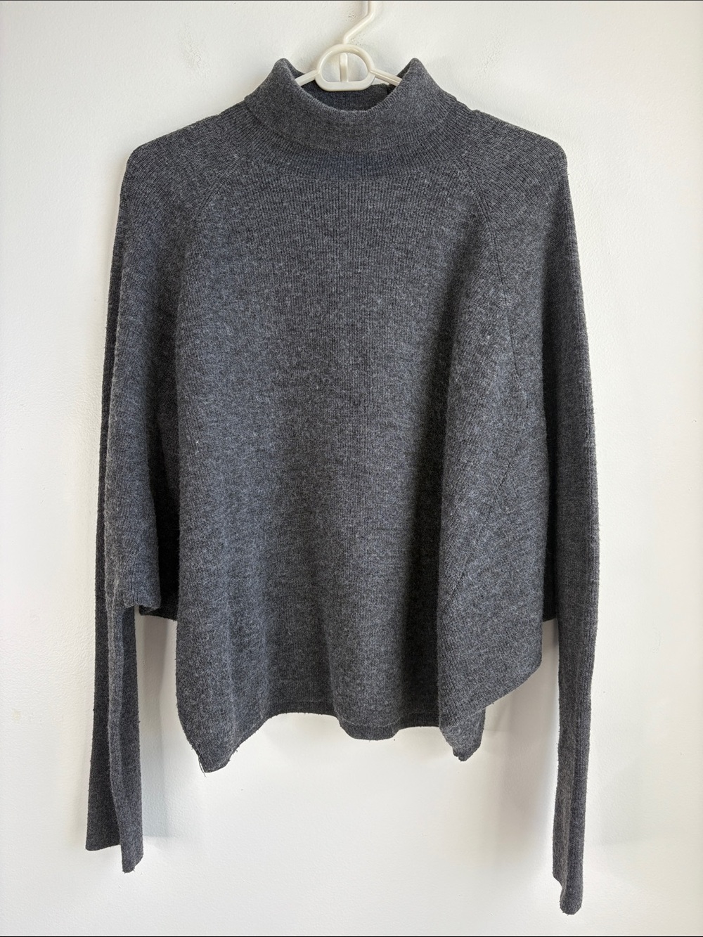 ZARA Gray Turtle Neck Gray Sweater with batwing sleeves